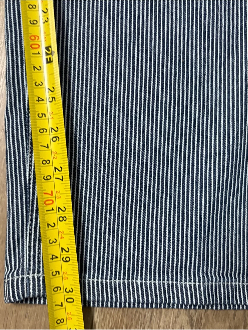 NWT Goodfellow & Co Men Pants M Navy Striped Straight Fit Elastic Waist Cotton
